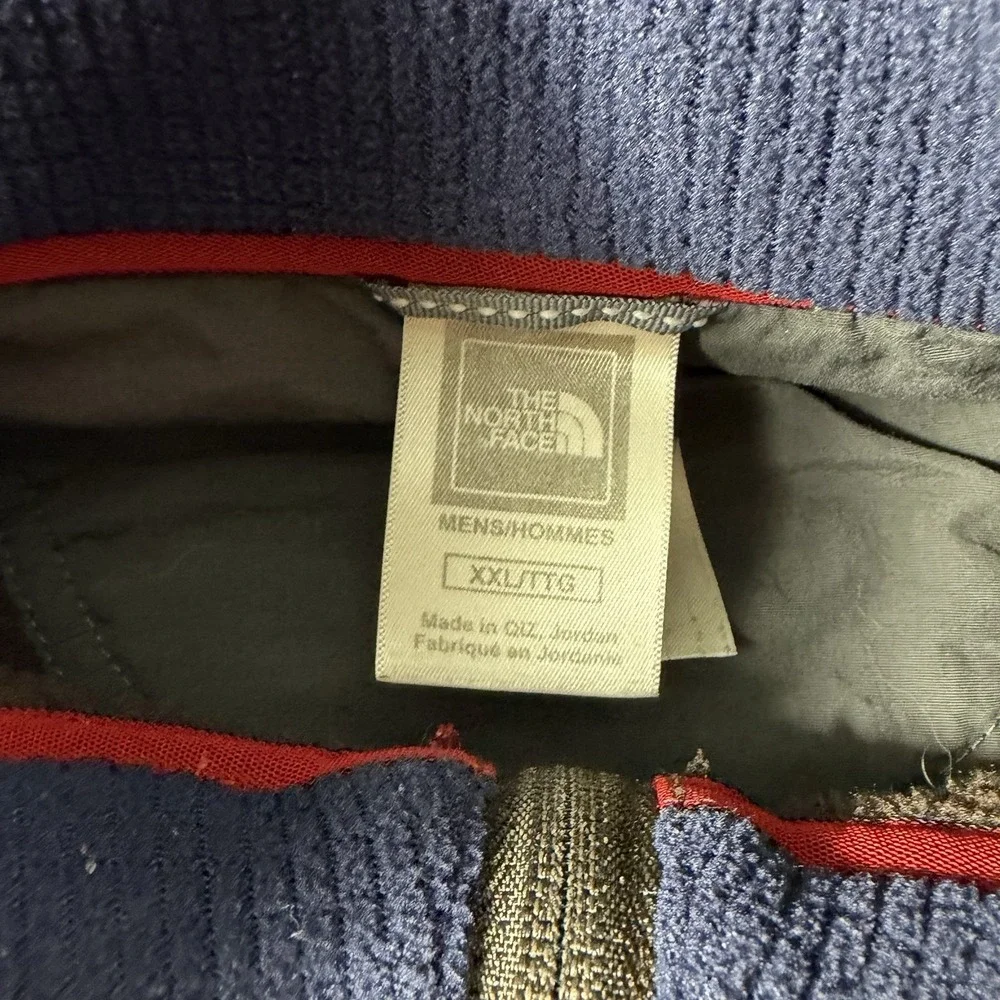 The North Face Mens XXL Brown Waffle Grid Fleece Quarter Zip Pullover Jacket Y2K